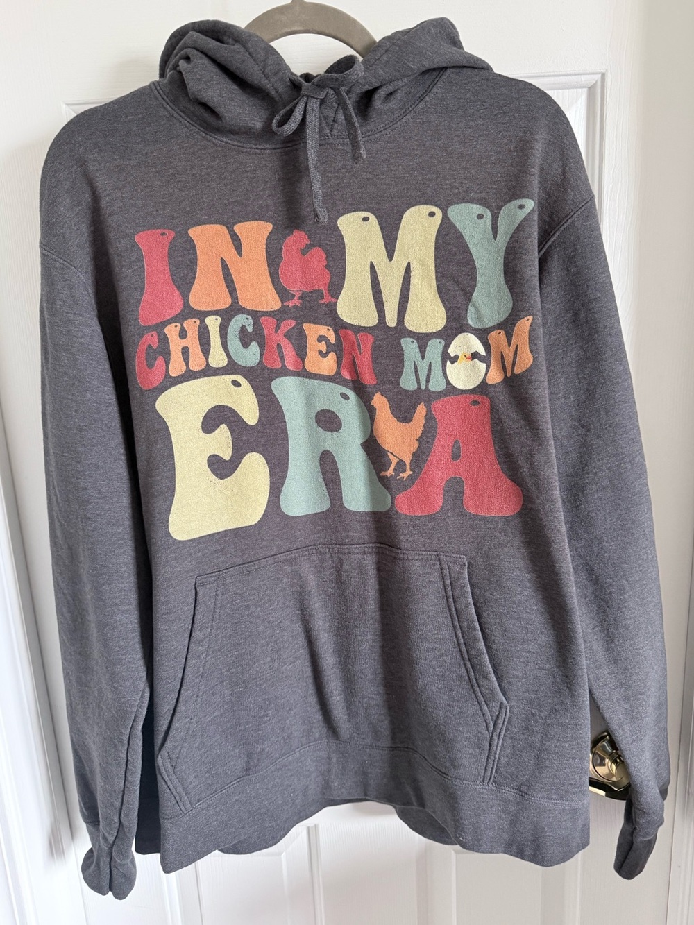 Charcoal 'In My Chicken Mom Era' Hoodie - Casual Pullover Cottagecore Country 🐣🐓